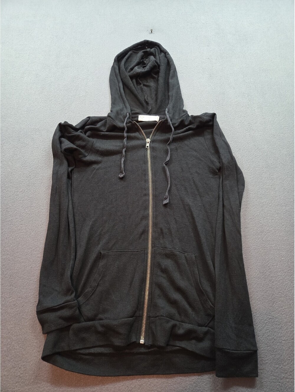 women's black sheer zip up hoodie by Pink Republic size XS